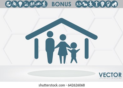 family and home vector icon