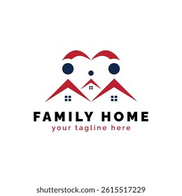 Family home Vector logo design. Family House abstract minimal logo design.