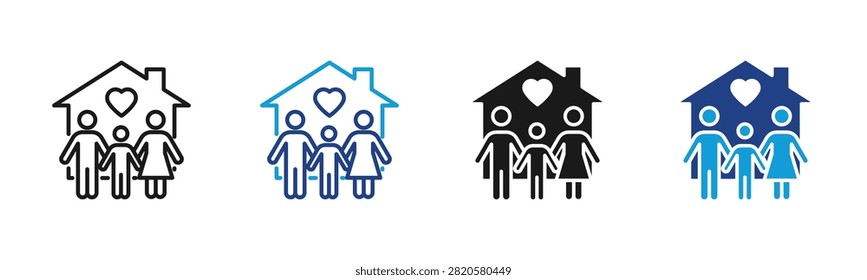 Family Home Web icon with multiple style collection