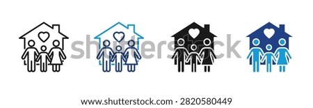 Family Home Web icon with multiple style collection
