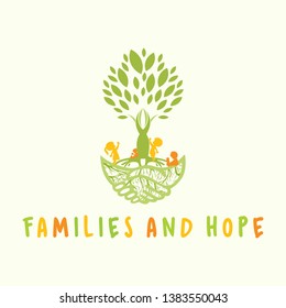 Family and hope tree vector