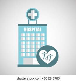 family hospital icon building cross vector illustration eps 10