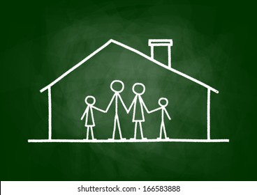Family in house