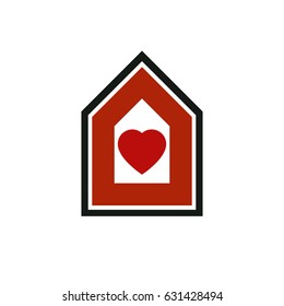 Family house abstract vector icon, harmony at home concept. Simple building, real estate business, architecture theme symbol for use in graphic design.