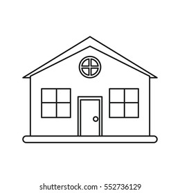 Family House Detailed Traditional Outline Stock Vector (Royalty Free ...