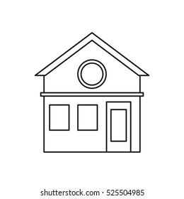 family house facade residential design pictogram