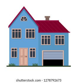 Family house flat  vector illustration
