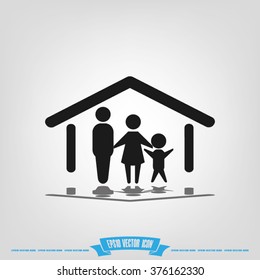 family and house icon