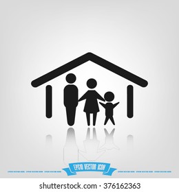 family and house icon
