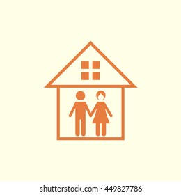 family in house icon