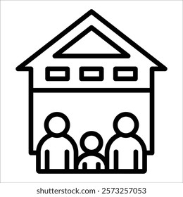Family House Icon Element For Design