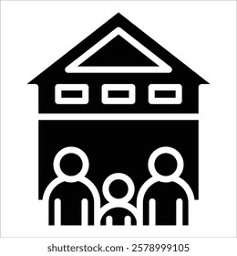 Family House Icon Element For Design