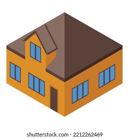 Family house icon isometric vector. Home people. Happy outside