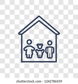 Family House icon. Trendy linear Family House logo concept on transparent background from Insurance collection