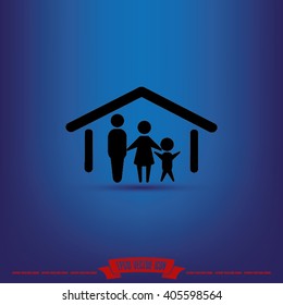 Family House Icon Vector