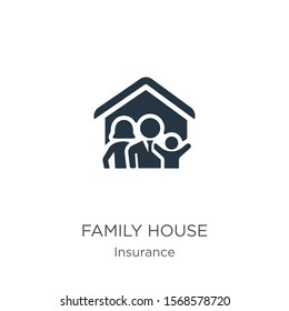 Family house icon vector. Trendy flat family house icon from insurance collection isolated on white background. Vector illustration can be used for web and mobile graphic design, logo, eps10