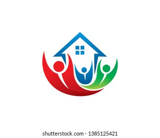 Family House Logo Template Icon Symbol Stock Vector (Royalty Free ...