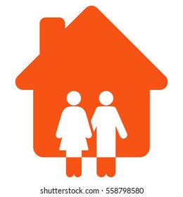 Family House vector icon. Flat orange symbol. Pictogram is isolated on a white background. Designed for web and software interfaces.
