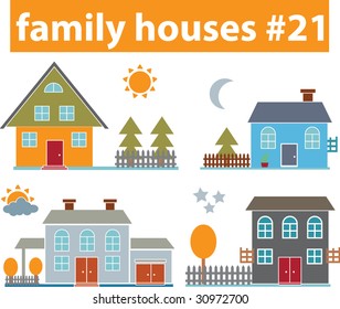 family houses. vector