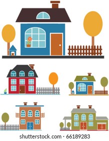 family houses. vector