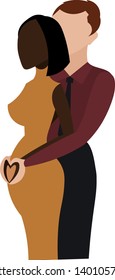Family. Husband and wife. Planning a pregnancy. Design for a logo, medical poster, maternity hospital.

