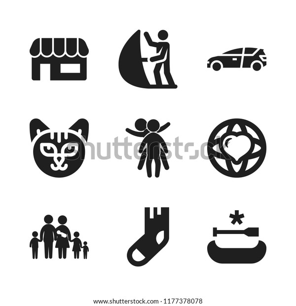 family icon.\
9 family vector icons set. hatchback, kite and world peace icons\
for web and design about family\
theme
