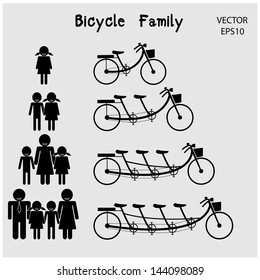 family icon with bicycle concept , clean energy concept ,vector