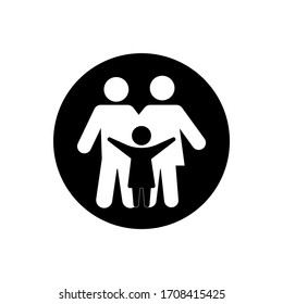 Family icon in black simple design on an isolated background. EPS 10 vector