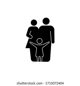 Family icon in black simple design on an isolated background. EPS 10 vector.