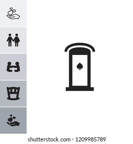 Family icon. collection of 6 family filled and outline icons such as baby bed, baby playing with another baby, hand holding heart. editable family icons for web and mobile.