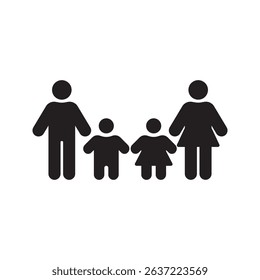 family icon. contains father, mother, daughter, son