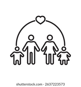 family icon. contains father, mother, daughter, son