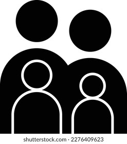 Family Icon of Dad, Mom and Children