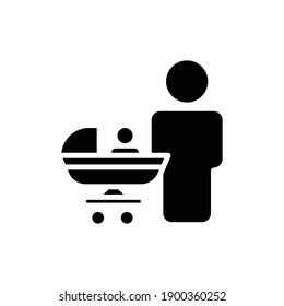 Family icon. father with baby in stroller. simple design editable. Design template vector