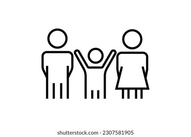 Family icon. father, mother, child. Line icon style design. Simple vector design editable