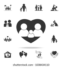 Family icon flat. Detailed set of family icons. Premium quality graphic design. One of the collection icons for websites, web design, mobile appfamily on white background