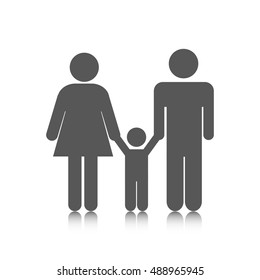Family icon in flat style isolated on grey background. Parents symbol for your web site design, logo, mobile app vector illustration