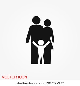 Family icon in flat style. Parents symbol for logo, web site design