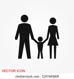 Family icon in flat style. Parents symbol for logo, web site design