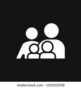 Family icon in flat style. Parents symbol for logo, web site design