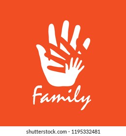 Family icon in the form of hands. Vector illustration