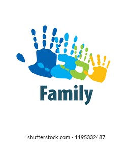 Family icon in the form of hands. Vector illustration