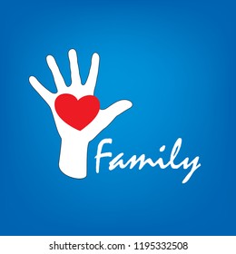 Family icon in the form of hands. Vector illustration