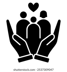 Ícone de família, felicidade, proteção, juntos