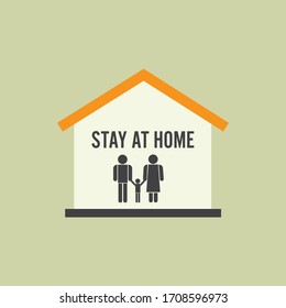family icon at home during an outbreak of the COVID-19 virus. Self-quarantine concept. for protect from virus