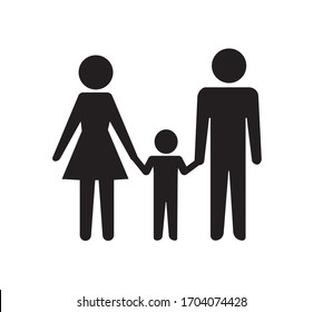 
Family Icon (husband, Wife, Daughter And Son). Vector Image.