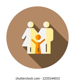 Family icon illustration design. Parents symbol vector graphic. People sign. Father, mother, child together concept. Human silhouette icon isolated. Health care insurance