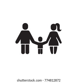 Family Parents Silhouette Isolated Icon Vector Stock Vector (Royalty ...