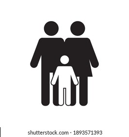 Family icon isolated on white background. Flat design. Vector illustration.