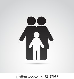 Family icon isolated on white background. Vector art.